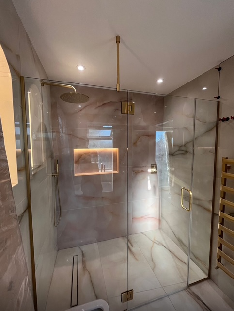 Gold trim luxury shower enclosure